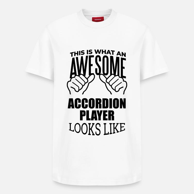 accordéon - T-shirt unisexe décontracté en coton Supima – de SPREAD - blanc