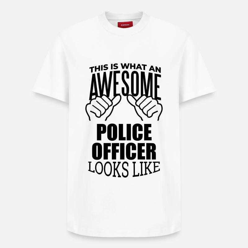 police - T-shirt unisexe décontracté en coton Supima – de SPREAD - blanc