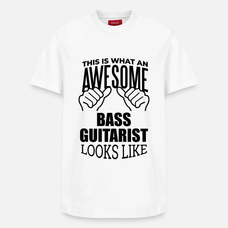guitare basse - T-shirt unisexe décontracté en coton Supima – de SPREAD - blanc