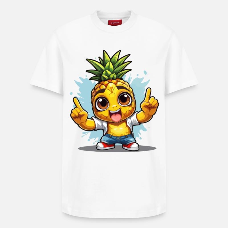 Ananas de bonne humeur - T-shirt unisexe décontracté en coton Supima – de SPREAD - blanc