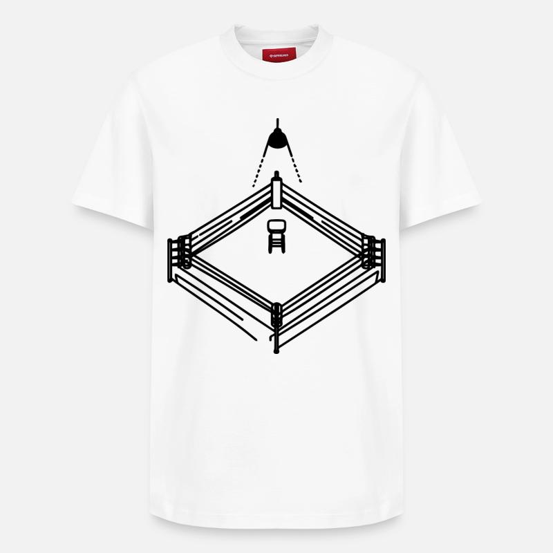 Graphique de ring de boxe - T-shirt unisexe décontracté en coton Supima – de SPREAD - blanc