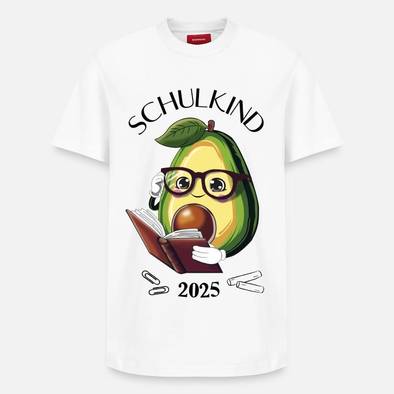Schulkind 2025 – Avocado Einschulung - Relaxed Unisex Supima Cotton T-Shirt – von SPREAD - Weiß