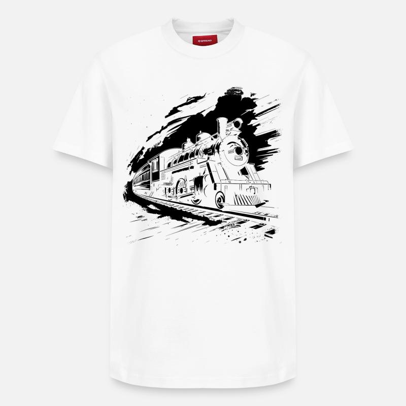 Eisenbahn - Relaxed Unisex Supima Cotton T-Shirt – von SPREAD - Weiß