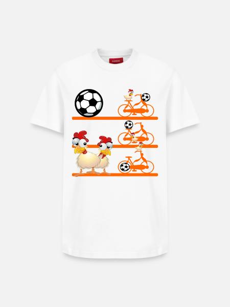 Netherlands chickens bike football - Relaxed Unisex Supima Cotton T-Shirt – by SPREAD - white