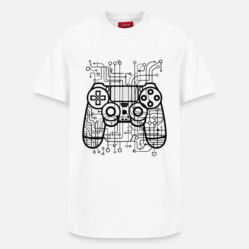 Game Controllers - Relaxed Unisex Supima Cotton T-Shirt – by SPREAD - white