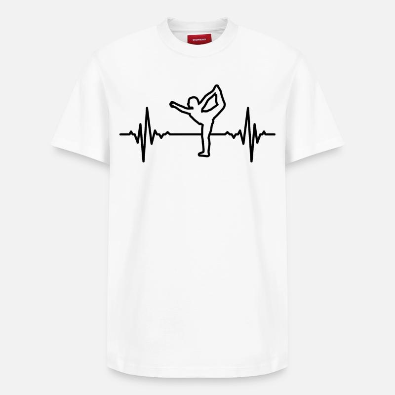 Fréquence cardiaque de Yogini - T-shirt unisexe décontracté en coton Supima – de SPREAD - blanc