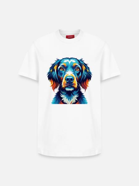 Pudelpointer Hunderasse Bunte Karikatur Kawaii - Relaxed Unisex Supima Cotton T-Shirt – von SPREAD - Weiß