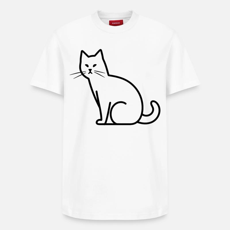 Dessin de chat - T-shirt unisexe décontracté en coton Supima – de SPREAD - blanc