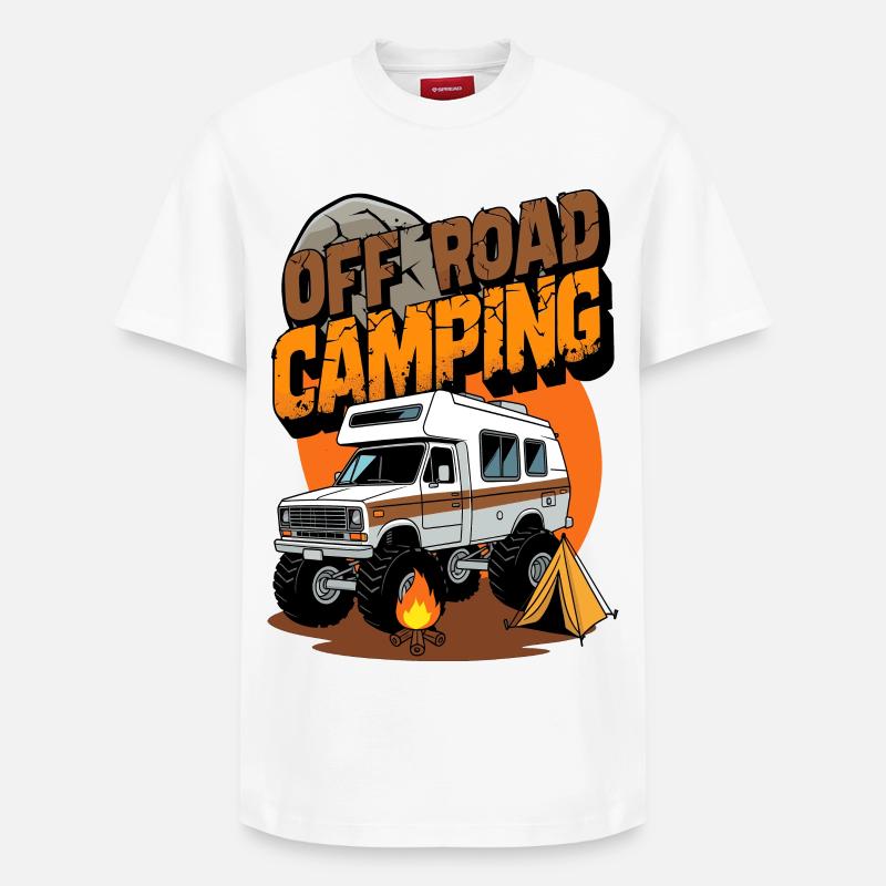 Camping tout-terrain - T-shirt unisexe décontracté en coton Supima – de SPREAD - blanc