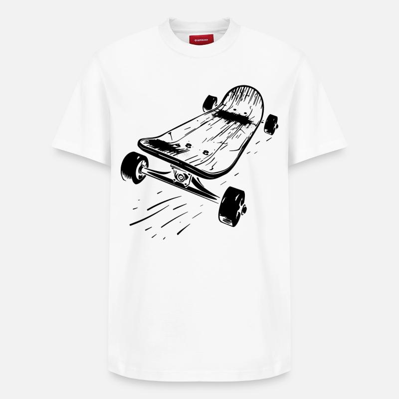 Skateboard - T-shirt unisexe décontracté en coton Supima – de SPREAD - blanc