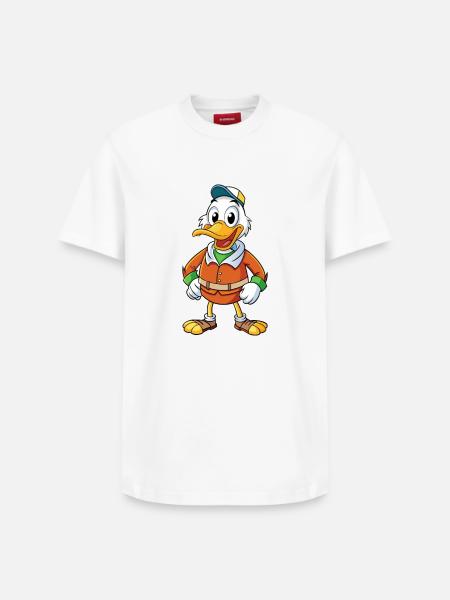 Shoveler Mignon Personnage De Dessin Animé Kawaii Clipart - T-shirt unisexe décontracté en coton Supima – de SPREAD - blanc