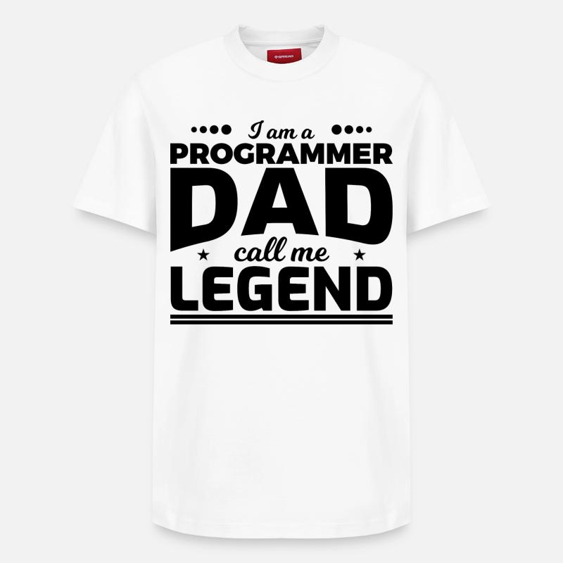 Programmer Father Calls Me Legend - Relaxed Unisex Supima Cotton T-Shirt – by SPREAD - white