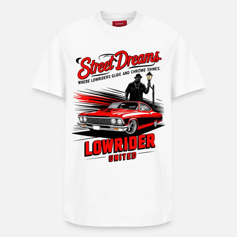 Lowrider Auto - Relaxed Unisex Supima Cotton T-Shirt – von SPREAD - Weiß