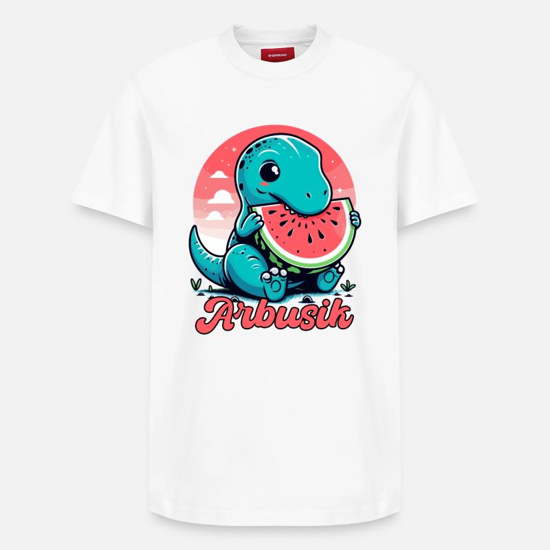 Mignon T-Rex Pastèque Arbusik Cadeau - T-shirt unisexe décontracté en coton Supima – de SPREAD - blanc