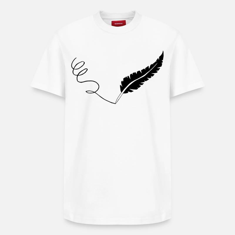 La plume noire - T-shirt unisexe décontracté en coton Supima – de SPREAD - blanc
