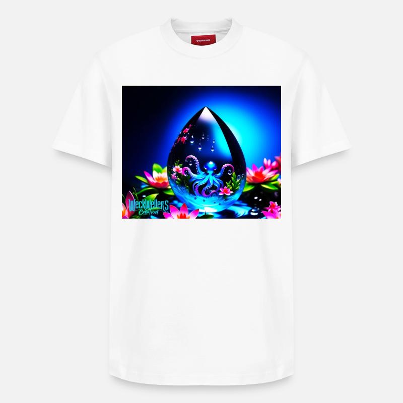 water drops - Relaxed Unisex Supima Cotton T-Shirt – by SPREAD - white