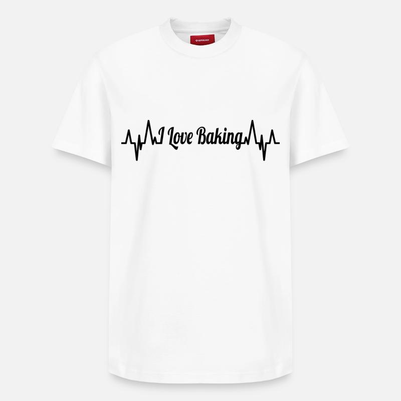 Ich liebe Backen Pulsschlag - Relaxed Unisex Supima Cotton T-Shirt – von SPREAD - Weiß
