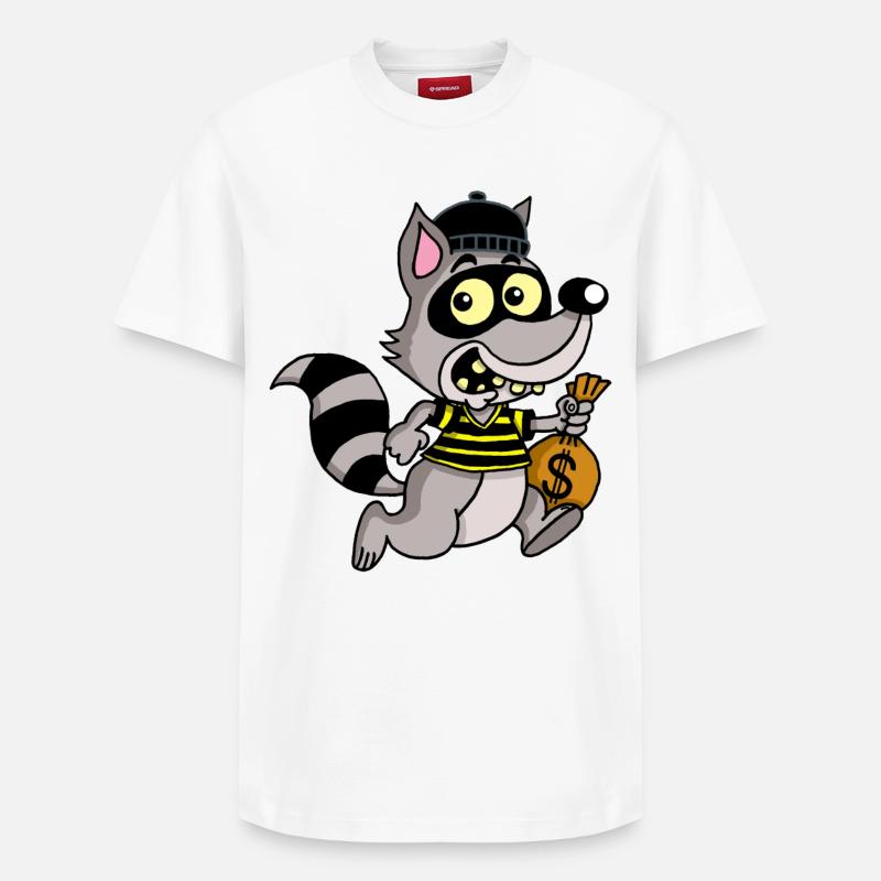 Diebischer Waschbär - Relaxed Unisex Supima Cotton T-Shirt – von SPREAD - Weiß