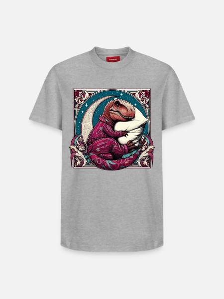 T-Rex Sleeping Hobby Gift - Relaxed Unisex Supima Cotton T-Shirt – by SPREAD - white
