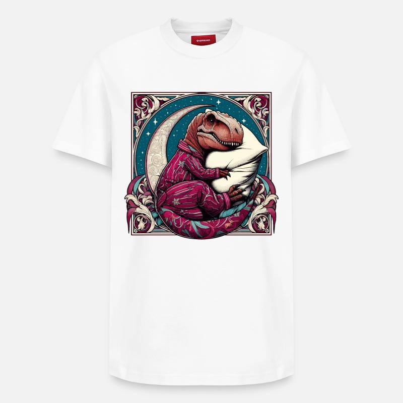 T-Rex Sleeping Hobby Cadeau - T-shirt unisexe décontracté en coton Supima – de SPREAD - blanc