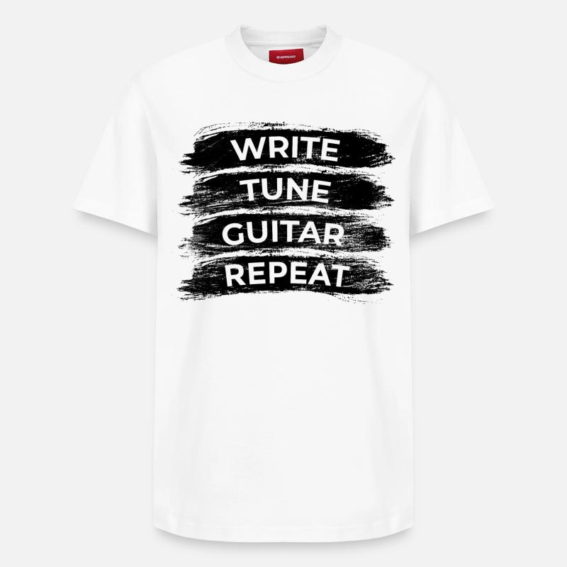Écriture Fabrication Musique Guitare - T-shirt unisexe décontracté en coton Supima – de SPREAD - blanc