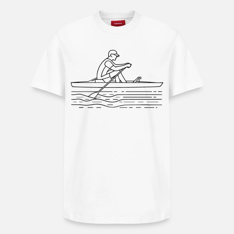 Dessin du rameur - T-shirt unisexe décontracté en coton Supima – de SPREAD - blanc