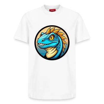basilic coloré kawaii personnage de dessin animé clipart - T-shirt unisexe décontracté en coton Supima – de SPREAD - blanc - Devant - AI Model Female 172 dark (172cm) & AI Model Male 185 dark (185cm)