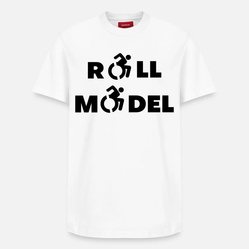 Jeder Rollstuhlfahrer ist ein Vorbild # - Relaxed Unisex Supima Cotton T-Shirt – von SPREAD - Weiß