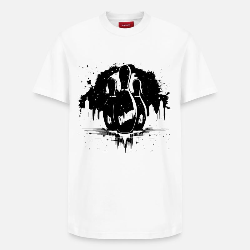 Graphiques de bowling - T-shirt unisexe décontracté en coton Supima – de SPREAD - blanc