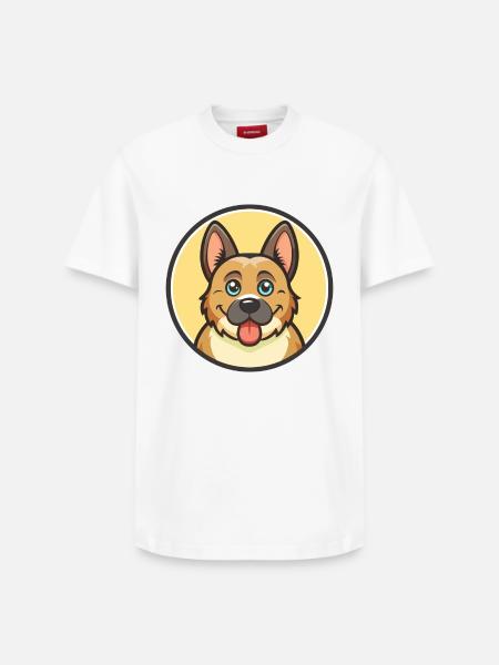 Cesky Strakaty Pes Hunderace tegnefilm Kawaii - Unisex T-shirt i Supima-bomuld med afslappet pasform – fra SPREAD - hvid