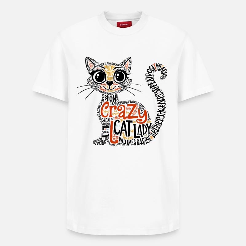 Crazy Cat Lady - T-shirt unisexe décontracté en coton Supima – de SPREAD - blanc