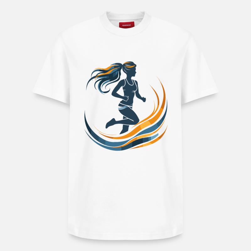 Coureur graphique - T-shirt unisexe décontracté en coton Supima – de SPREAD - blanc