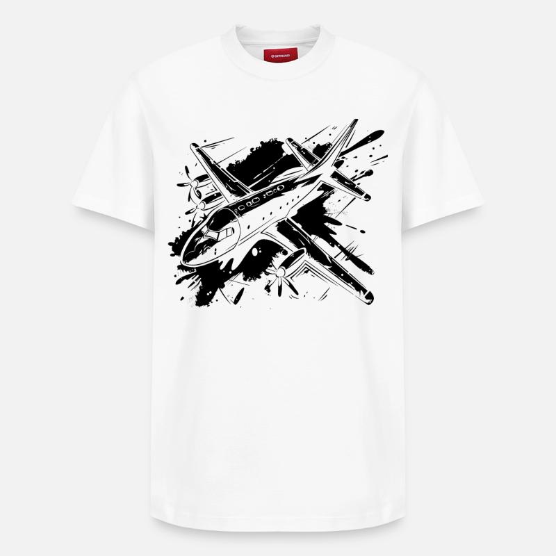 Luftfahrzeug - Relaxed Unisex Supima Cotton T-Shirt – von SPREAD - Weiß