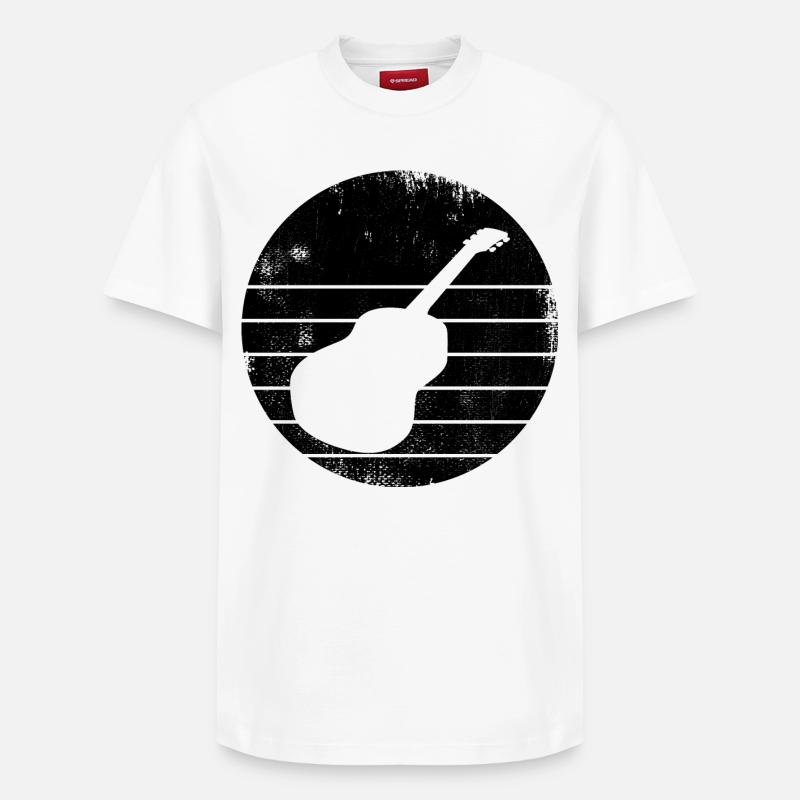 Gitarre - Relaxed Unisex Supima Cotton T-Shirt – von SPREAD - Weiß