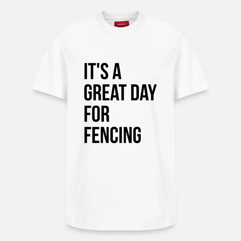 Fechten - Relaxed Unisex Supima Cotton T-Shirt – von SPREAD - Weiß