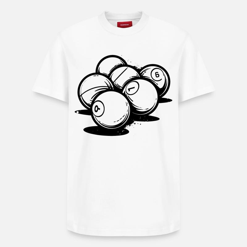 Boules de billard - T-shirt unisexe décontracté en coton Supima – de SPREAD - blanc