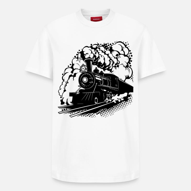 Graphique ferroviaire - T-shirt unisexe décontracté en coton Supima – de SPREAD - blanc