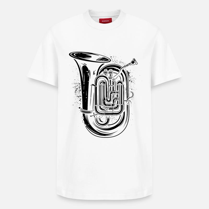 Dessin de tuba - T-shirt unisexe décontracté en coton Supima – de SPREAD - blanc
