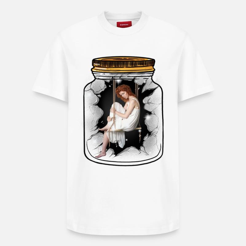 Émotions, sentiments, dépression, solitude - T-shirt unisexe décontracté en coton Supima – de SPREAD - blanc