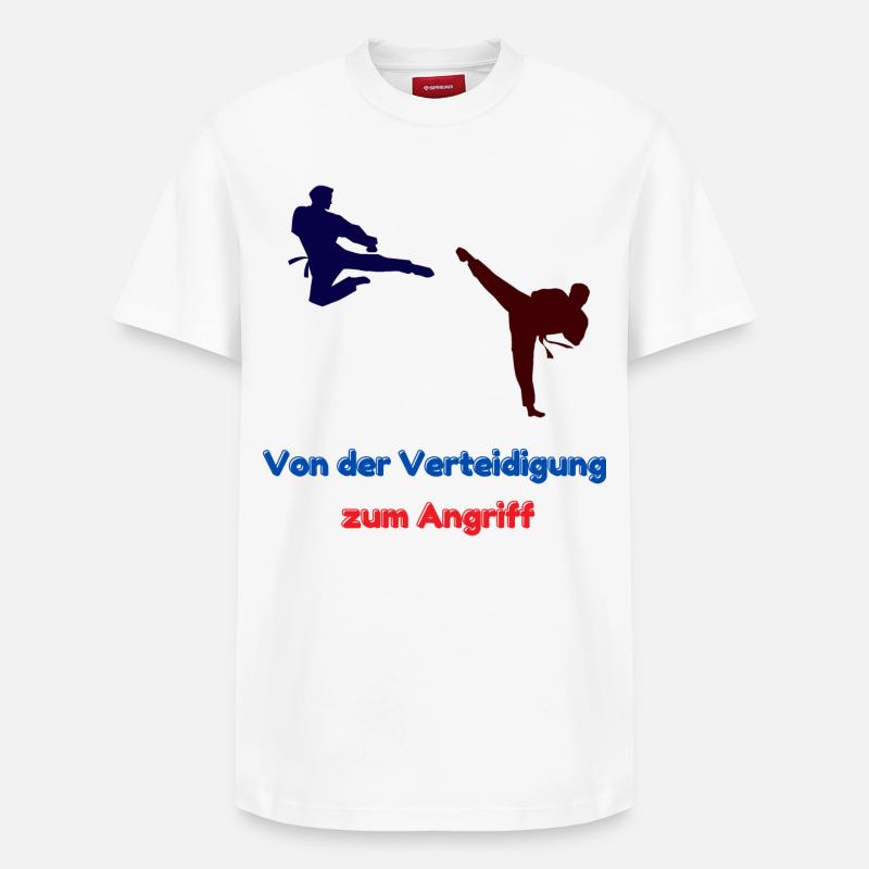 De la défense à l’attaque - T-shirt unisexe décontracté en coton Supima – de SPREAD - blanc