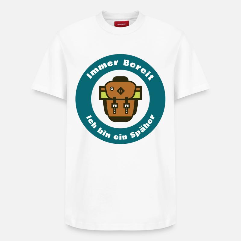 Immer bereit – ich bin ein Scout - Relaxed Unisex Supima Cotton T-Shirt – von SPREAD - Weiß