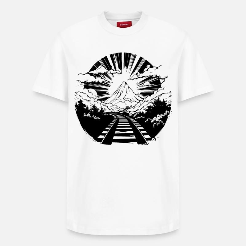 Eisenbahn - Relaxed Unisex Supima Cotton T-Shirt – von SPREAD - Weiß