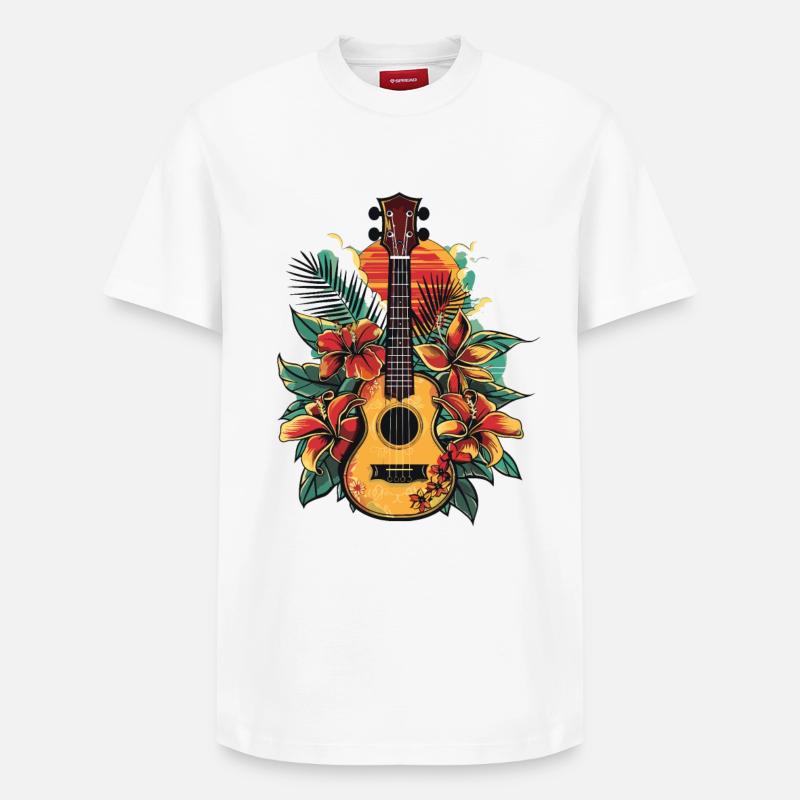 Ukulélé - T-shirt unisexe décontracté en coton Supima – de SPREAD - blanc