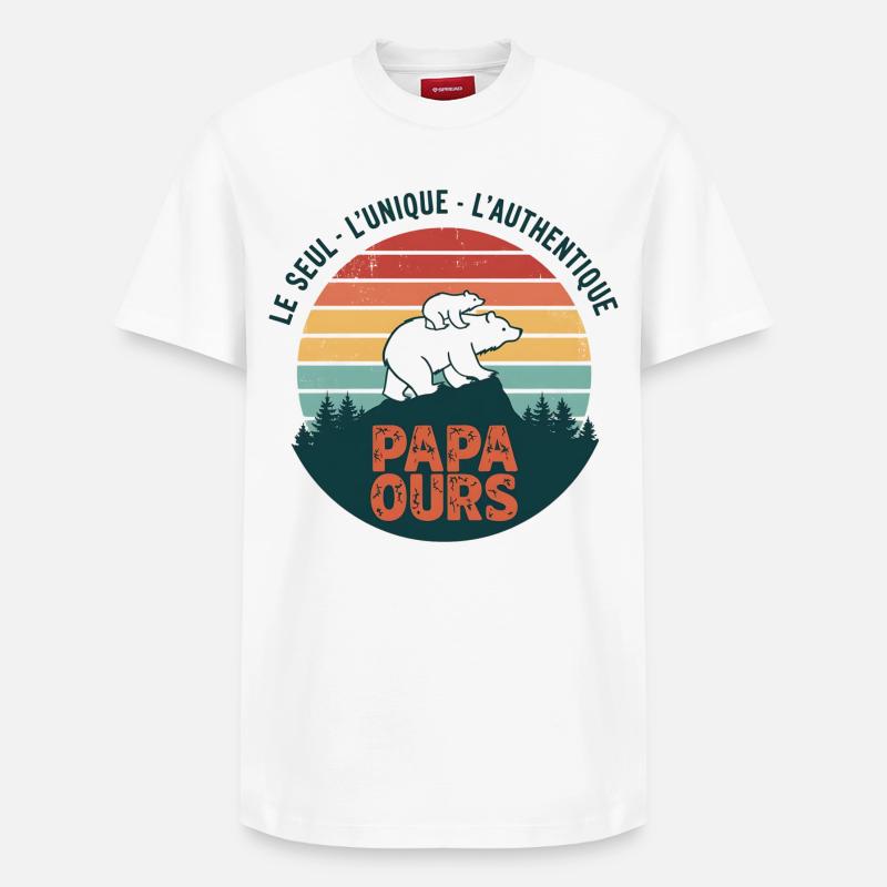 PAPA OURS - Relaxed Unisex Supima Cotton T-Shirt – von SPREAD - Weiß
