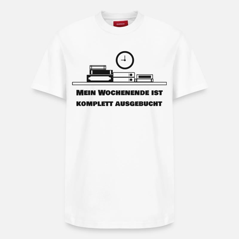 Mon week-end est complet - T-shirt unisexe décontracté en coton Supima – de SPREAD - blanc