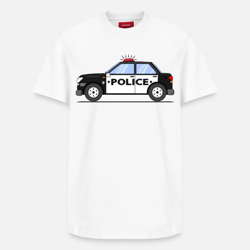 Police noir et blanc - T-shirt unisexe décontracté en coton Supima – de SPREAD - blanc