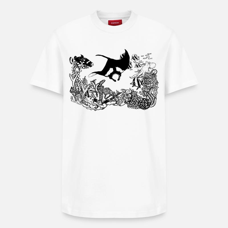 SOUS LA MER - T-shirt unisexe décontracté en coton Supima – de SPREAD - blanc