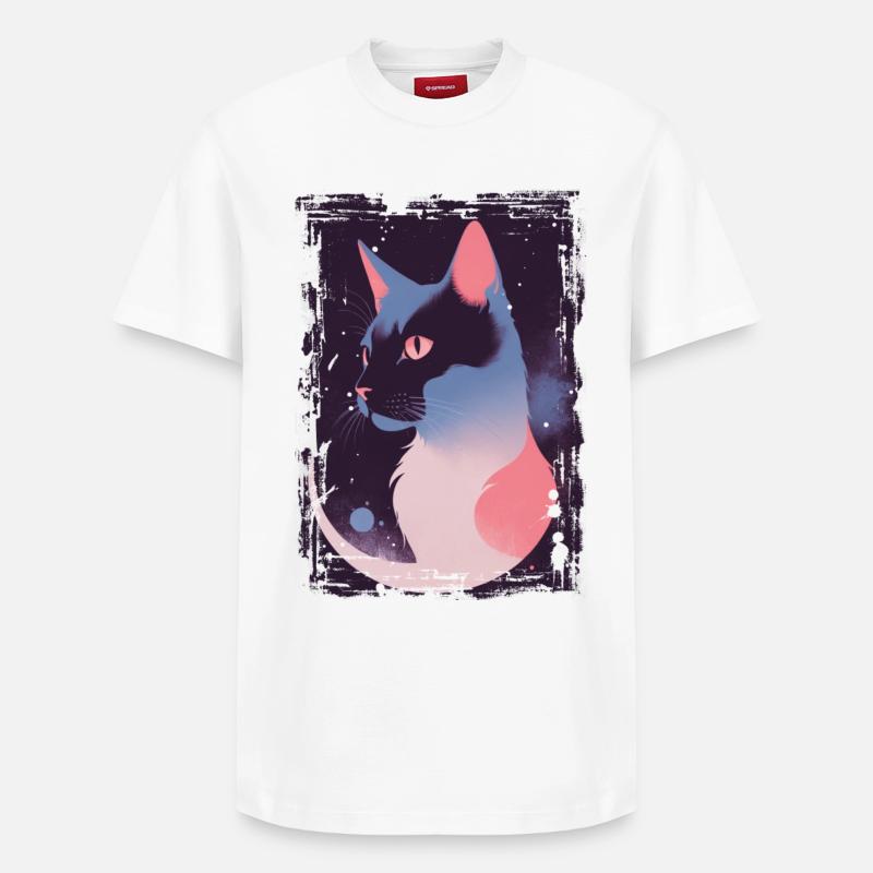 Chat mystique - T-shirt unisexe décontracté en coton Supima – de SPREAD - blanc
