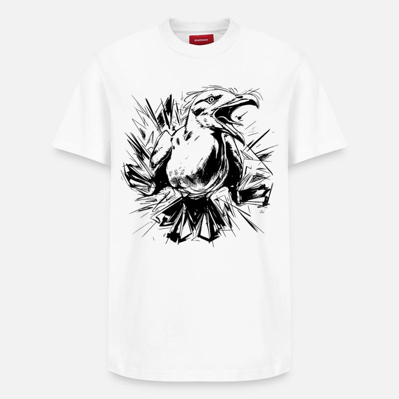Skizzierte Möwe - Relaxed Unisex Supima Cotton T-Shirt – von SPREAD - Weiß