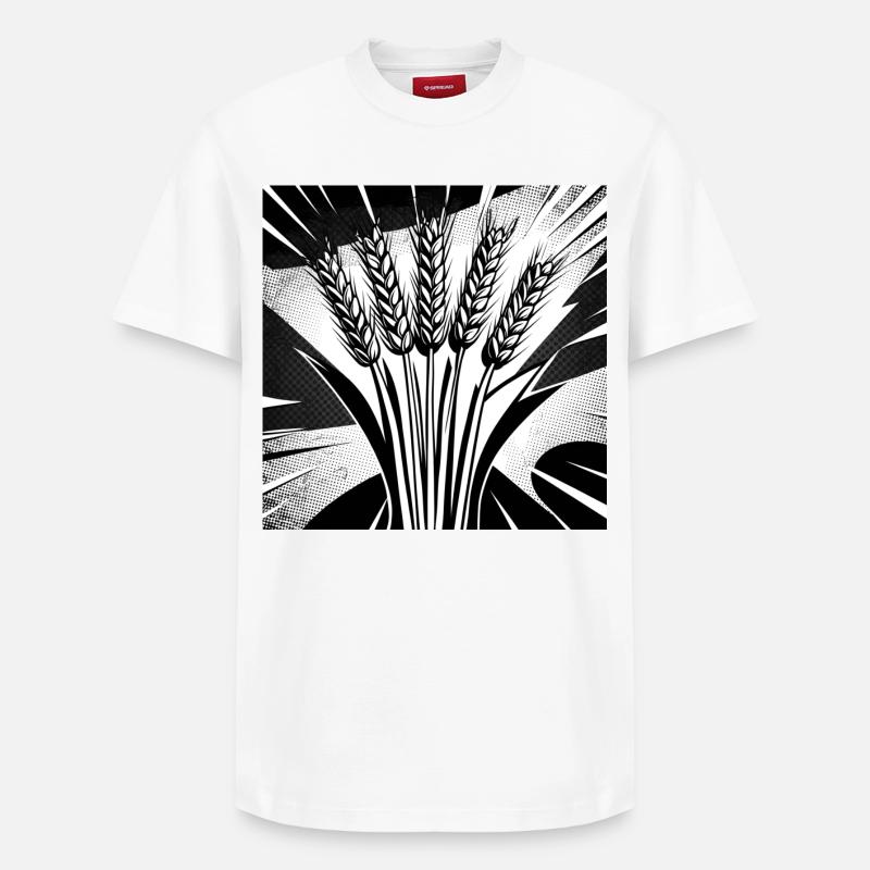5 épis de blé - T-shirt unisexe décontracté en coton Supima – de SPREAD - blanc